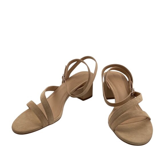 Rebecca Allen The Block Sandy Heeled Sandal‎ Nude IV Size 11 NWB Strappy Block - Picture 2 of 8